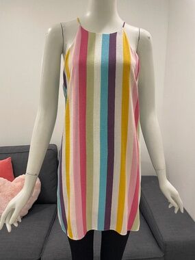 SOPRANO Tunic / Mini Dress in Linen-Look Flowy Rayon -  Lined - Size Small